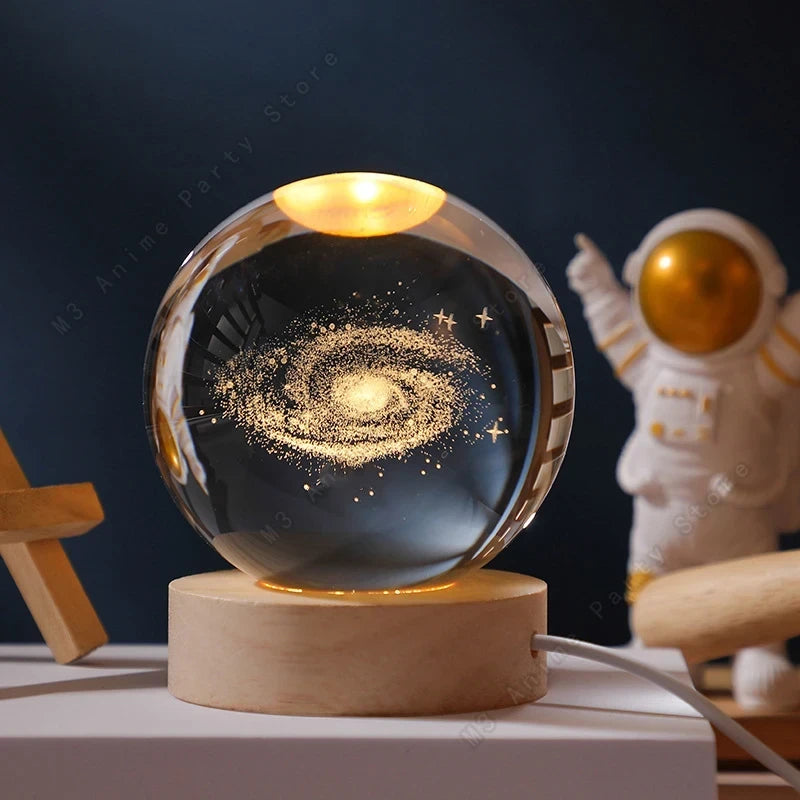 Lámpara Nocturna de Cristal 3D